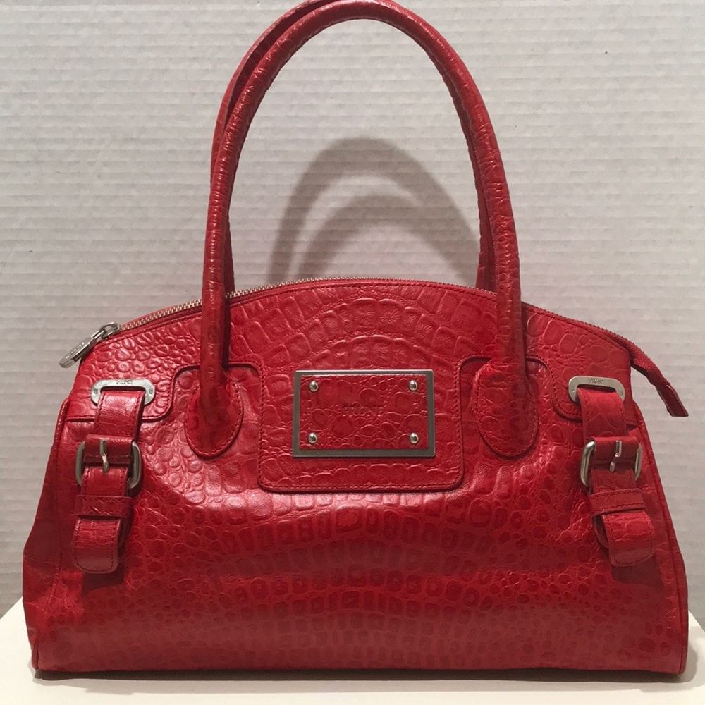 PRUNE Red Leather Satchel